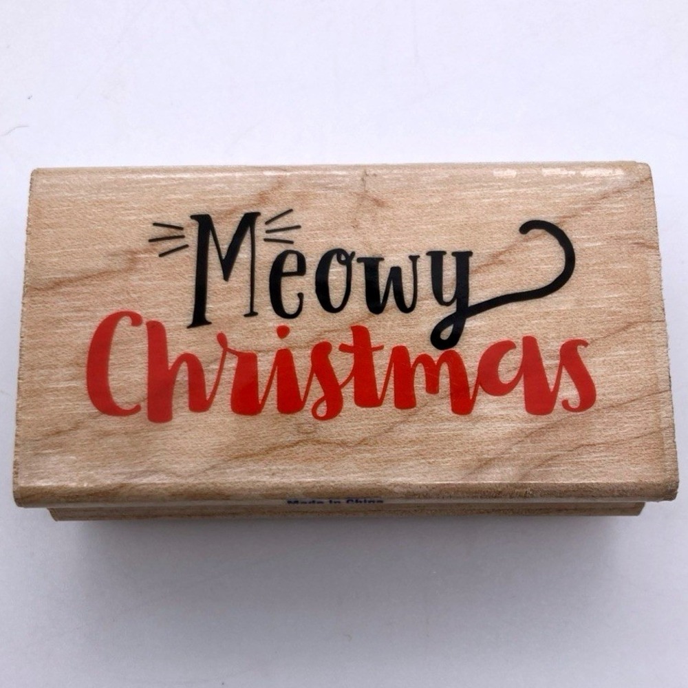 Wood Rubber Stamps Meowy Christmas Theme by Stampabilities NEW 2017
